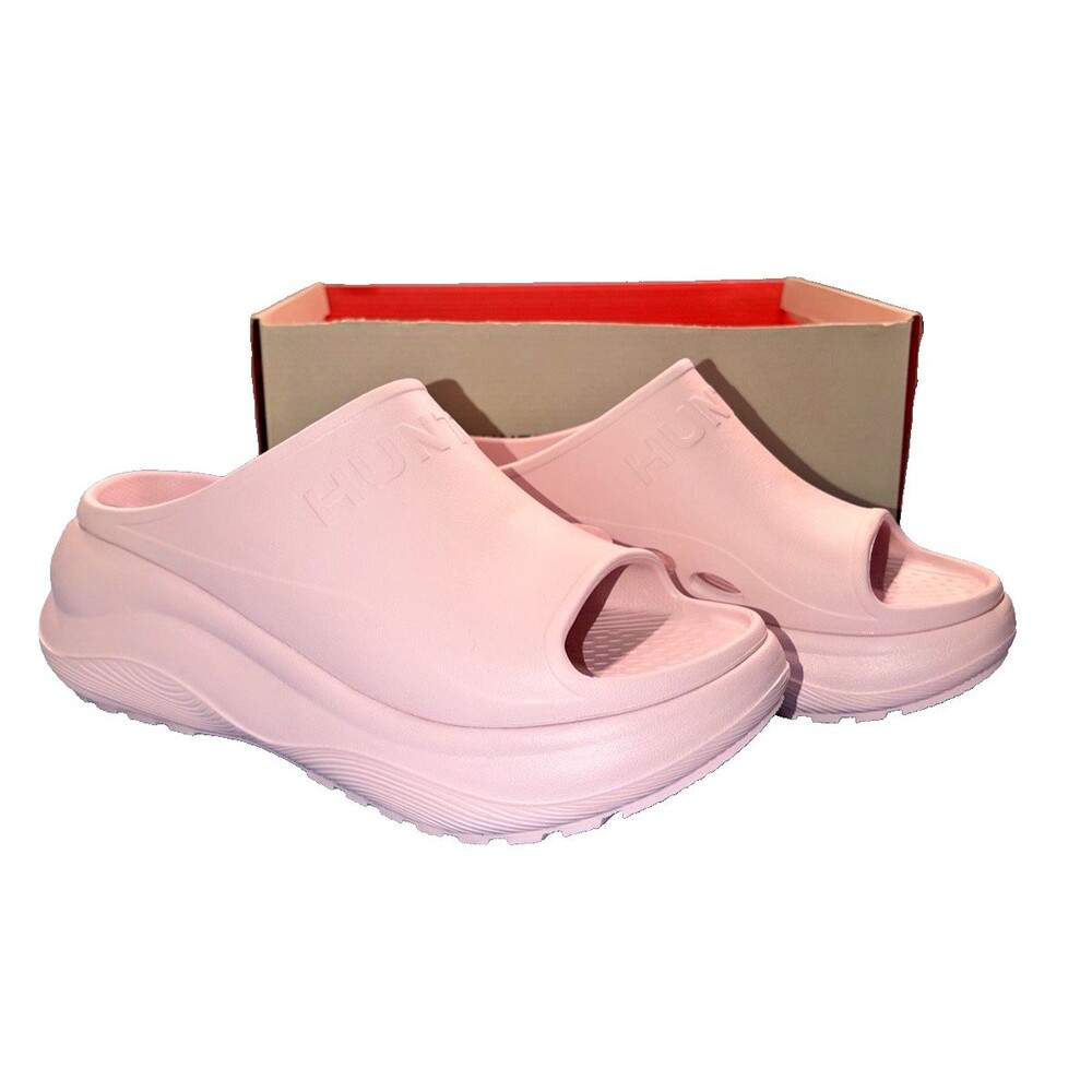 Hunter HWHADDIE Light Pink Platform Slide Sandals Womens Size 10 New Box $85